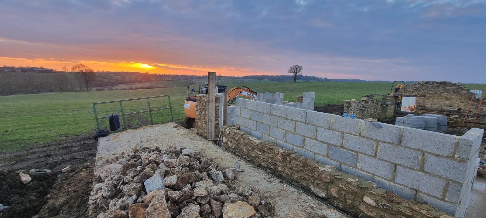 Dadford stone barn rebuild
