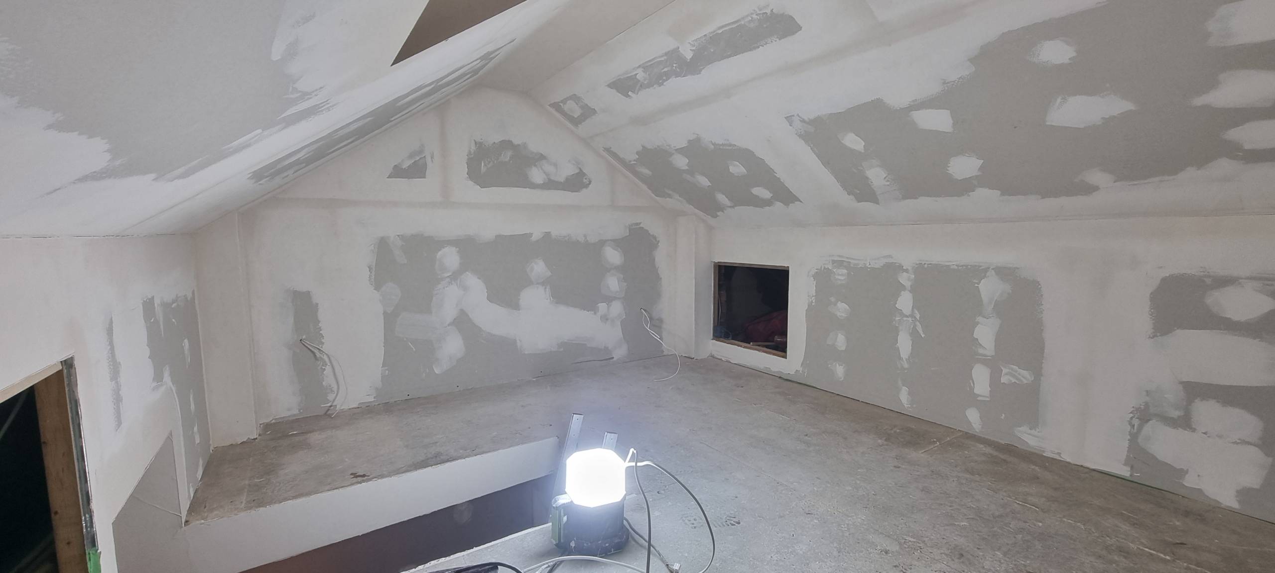 Plastered loft conversion room