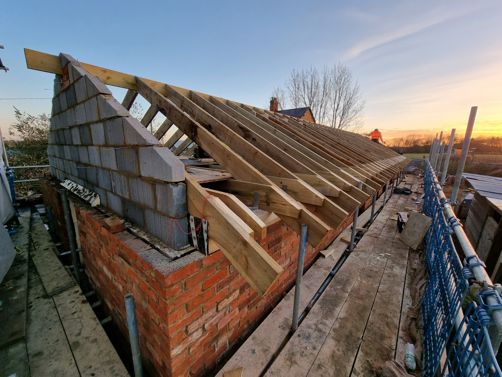 New barn construction near Buckingham