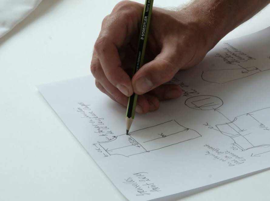 Pencil and sketch prototype drawing